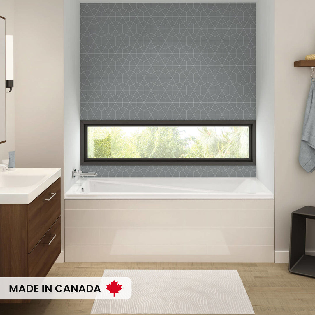 Maax Exhibit 6032 IF Acrylic Alcove Left-Hand Drain Bathtub in White
