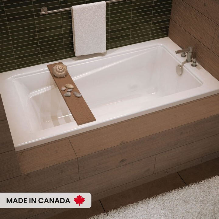 Maax Exhibit 6032 IF Acrylic Alcove Left-Hand Drain Bathtub in White