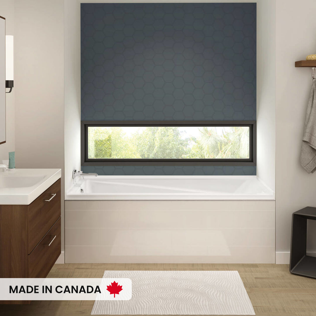 Maax Exhibit 6032 IF DTF Acrylic Alcove Left-Hand Drain Bathtub in White