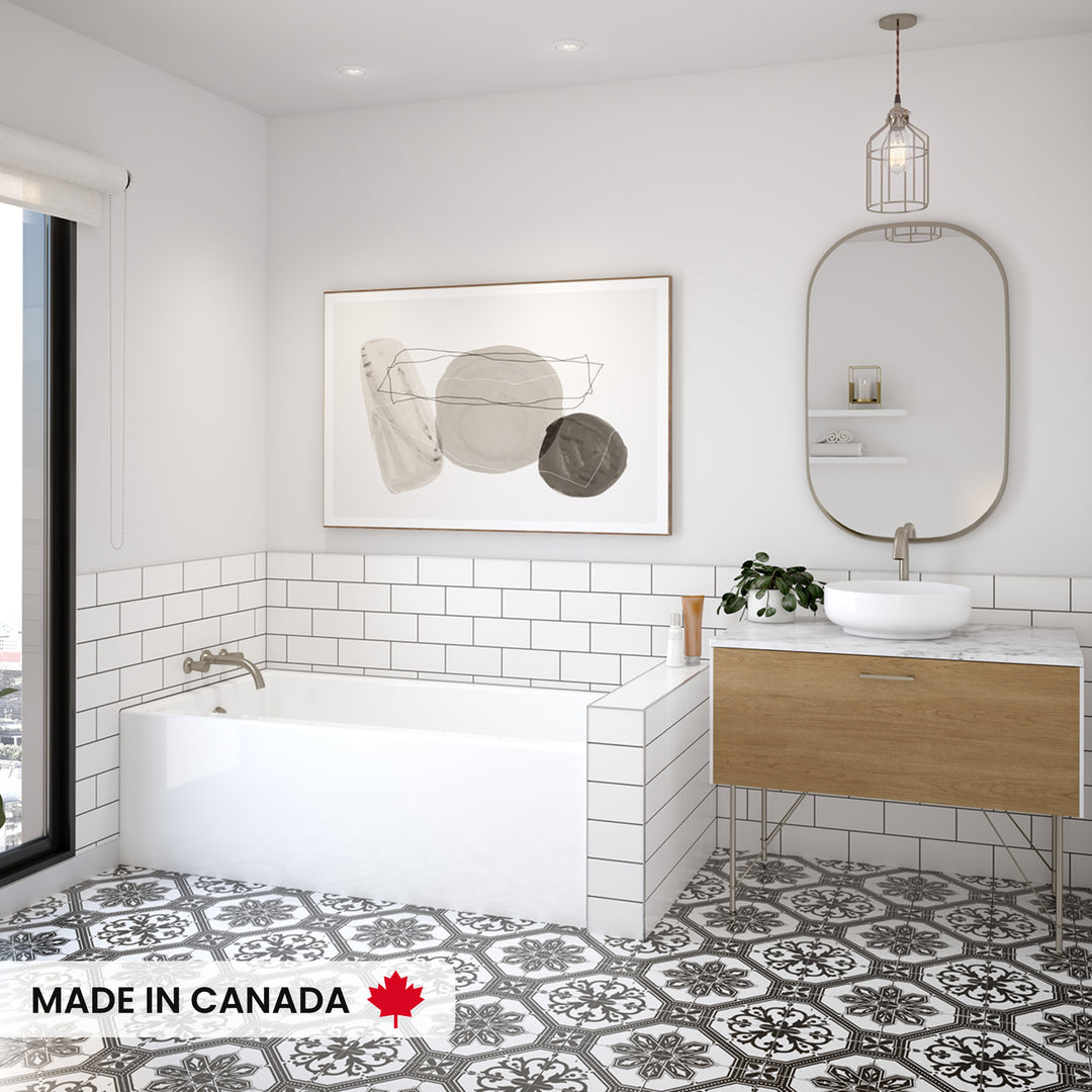 Maax Rubix 6032 Acrylic Alcove Left-Hand Drain Bathtub in White