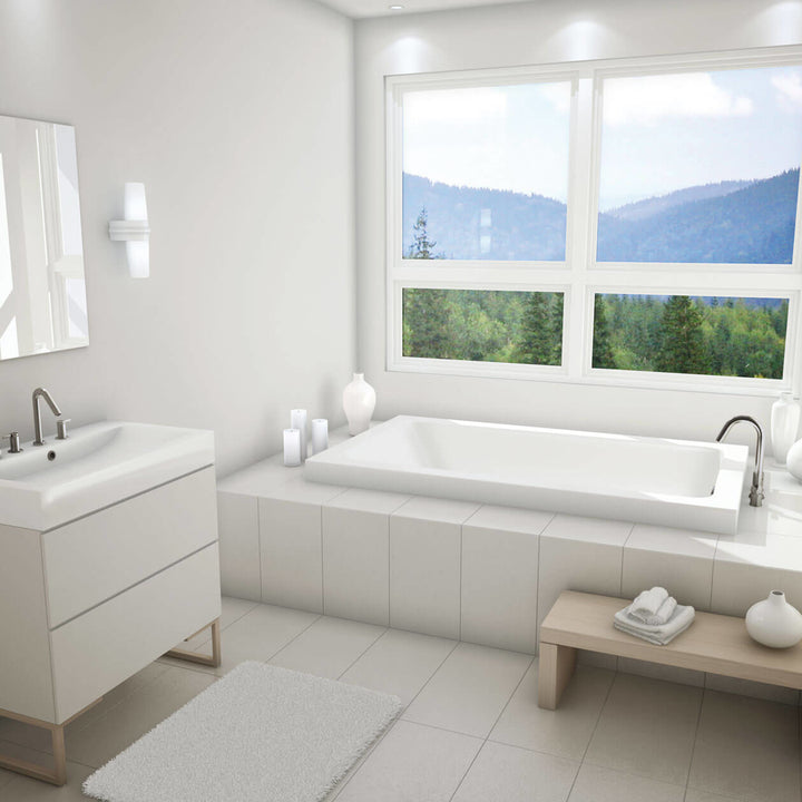Maax Skybox 7236 Acrylic Drop-in End Drain Bathtub in White
