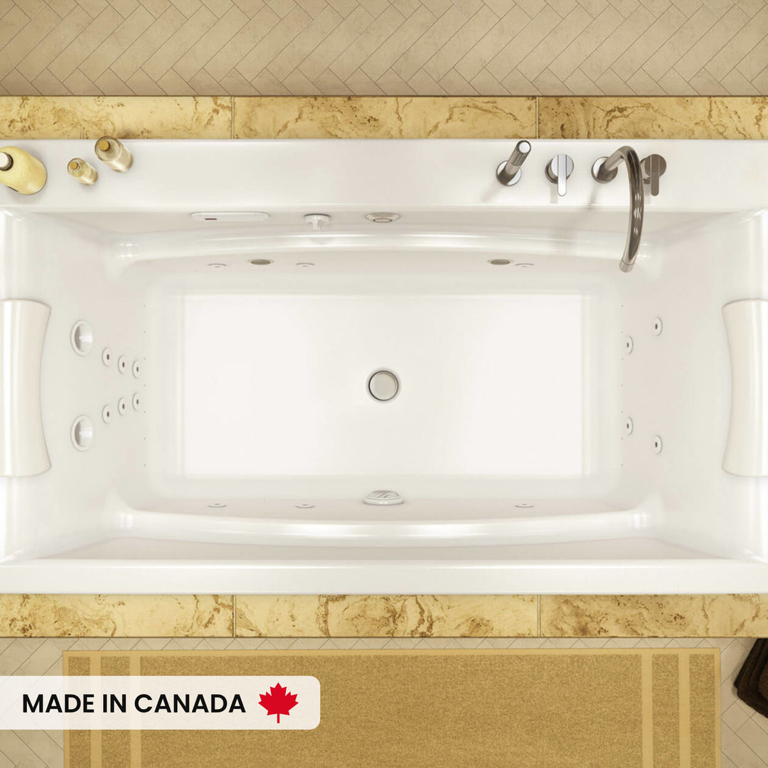 Maax Optik C 66 x 36 Acrylic Drop-in Center Drain Bathtub in White
