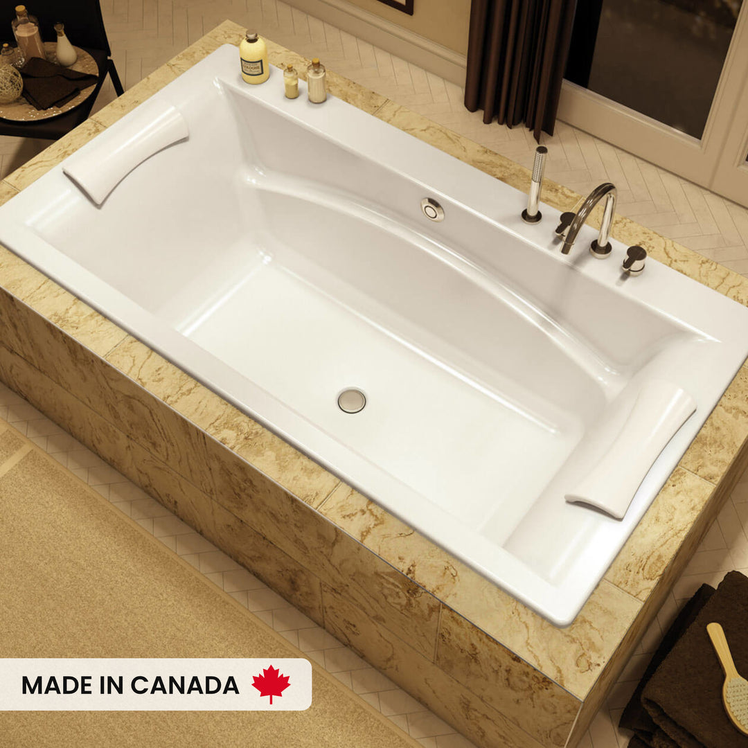 Maax Optik C 66 x 36 Acrylic Drop-in Center Drain Bathtub in White