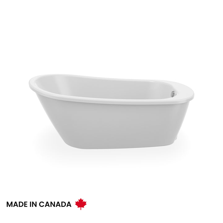 Maax Sax 6032 AcrylX Freestanding End Drain Bathtub in White with White Skirt
