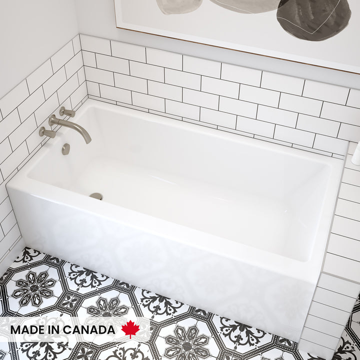 Maax Rubix 6030 DTF Acrylic Alcove Left-Hand Drain Bathtub in White