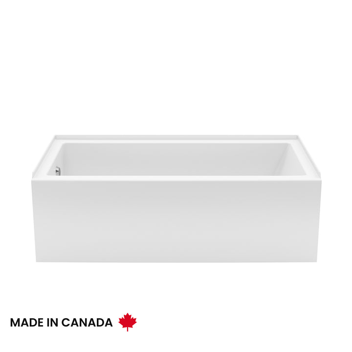 Maax Rubix 6030 DTF Acrylic Alcove Left-Hand Drain Bathtub in White