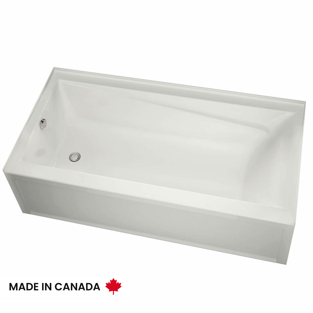 Maax Exhibit 6036 IFS Acrylic Alcove Left-Hand Drain Bathtub in White