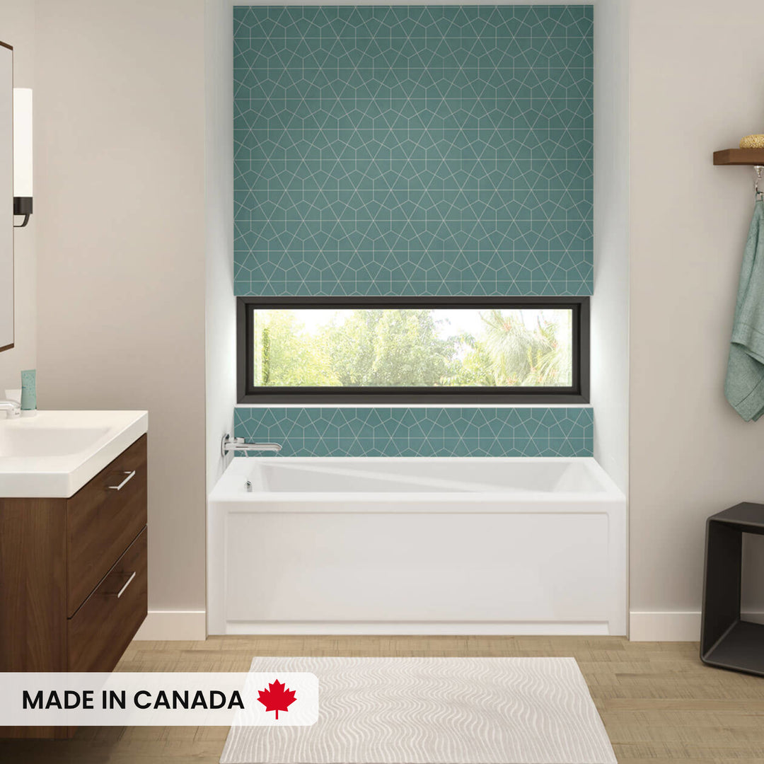 Maax Exhibit 6036 IFS Acrylic Alcove Left-Hand Drain Bathtub in White