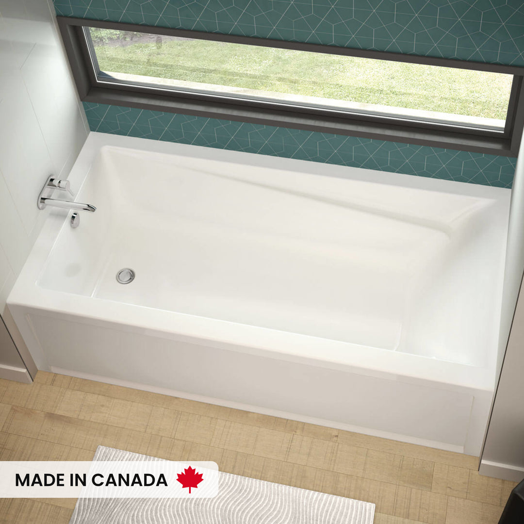 Maax Exhibit 7236 IFS AFR Acrylic Alcove Left-Hand Drain Bathtub in White