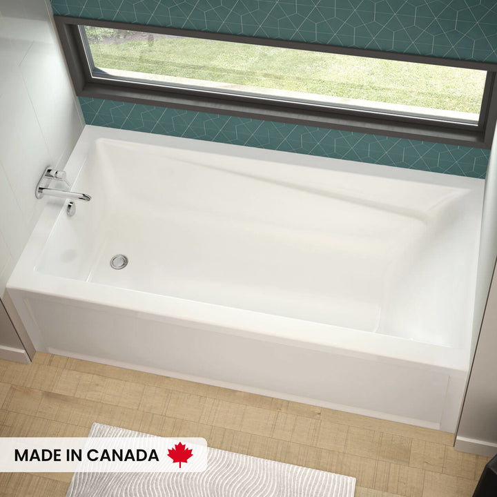 Maax Exhibit 7236 IFS AFR Acrylic Alcove Left-Hand Drain Bathtub in White