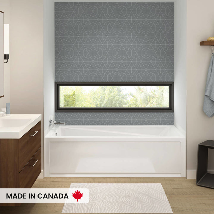 Maax Exhibit 7236 IFS AFR Acrylic Alcove Left-Hand Drain Bathtub in White