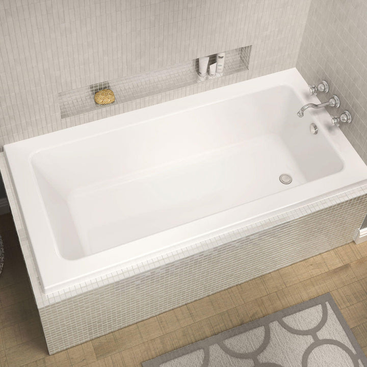 Maax Pose 6632 IF Acrylic Corner Right Left-Hand Drain Bathtub in White