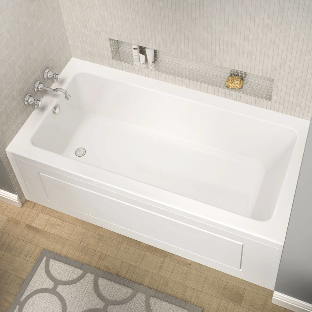 Maax Pose 6636 IF Acrylic Alcove Left-Hand Drain Bathtub in White