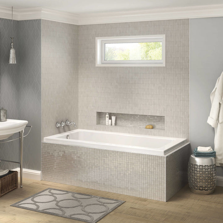 Maax Pose 6636 IF Acrylic Corner Left Left-Hand Drain Bathtub in White
