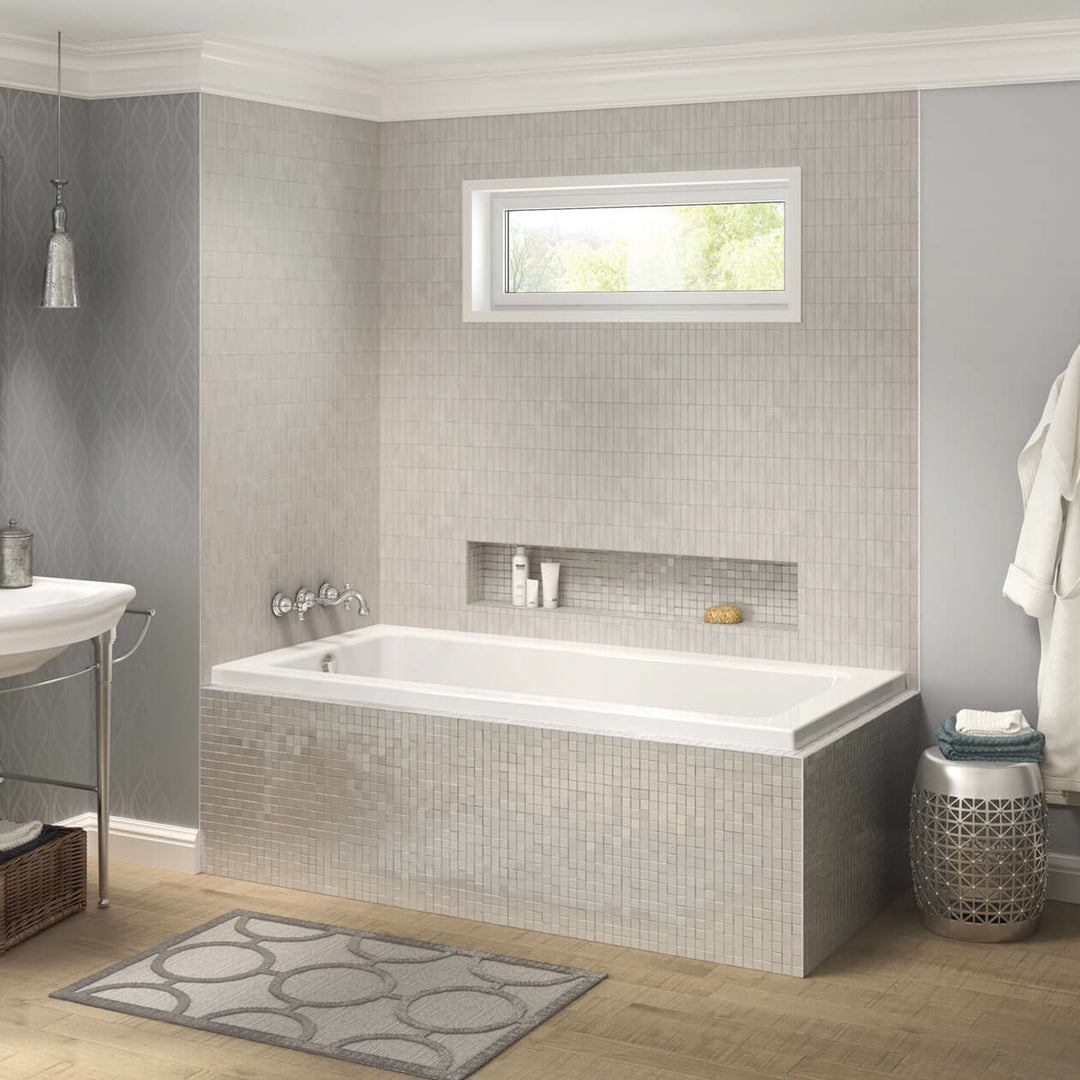 Maax Pose 7236 IF Acrylic Corner Left Left-Hand Drain Bathtub in White