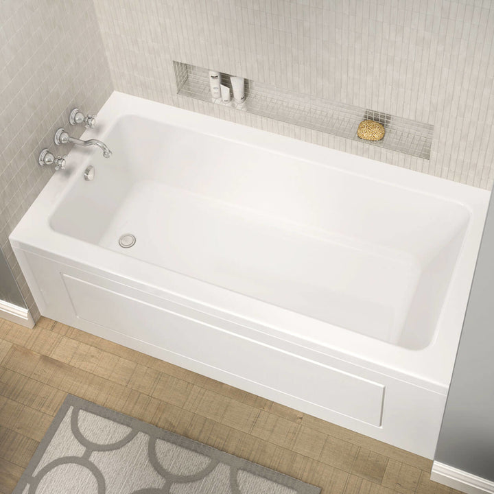 Maax Pose 7242 IF Acrylic Alcove Left-Hand Drain Bathtub in White