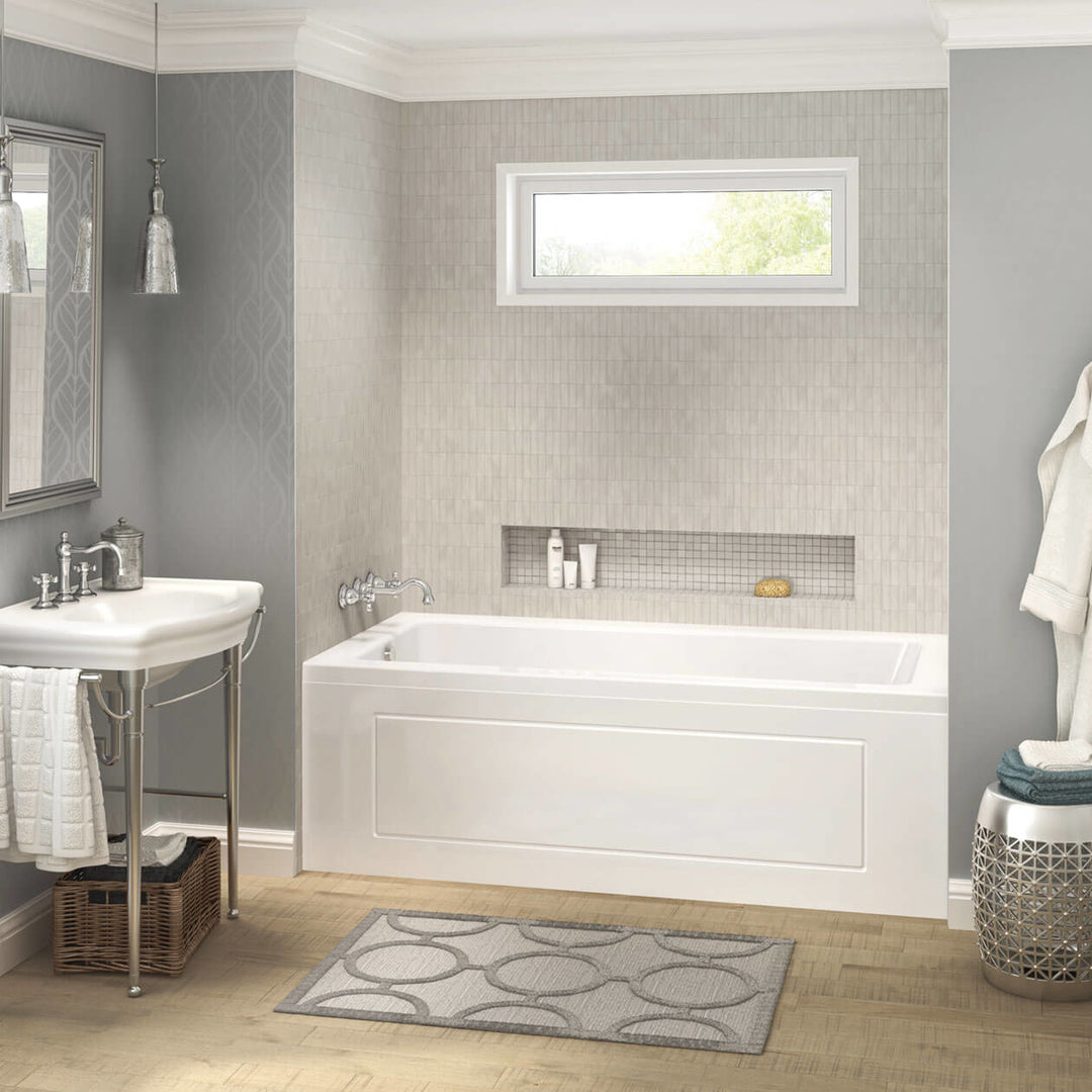 Maax Pose 7242 IF Acrylic Alcove Left-Hand Drain Bathtub in White