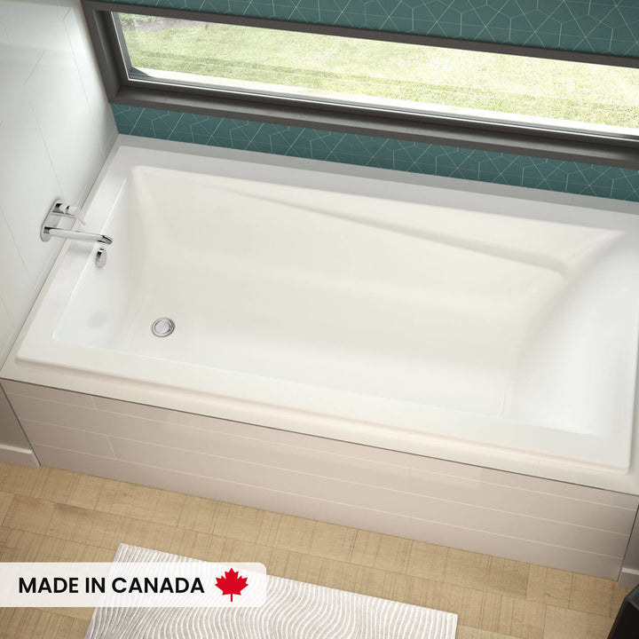 Maax Exhibit 6634 Acrylic Drop-in End Drain Bathtub in White