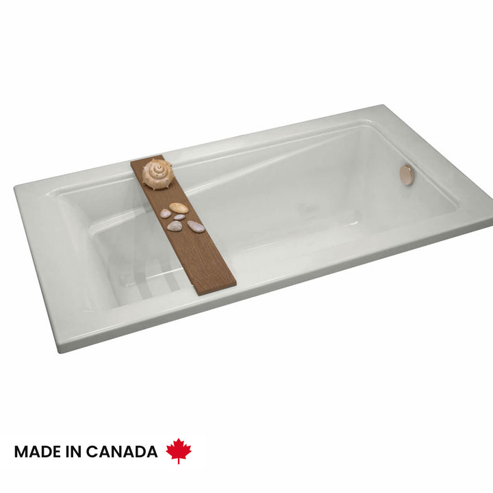 Maax Exhibit 6634 Acrylic Drop-in End Drain Bathtub in White