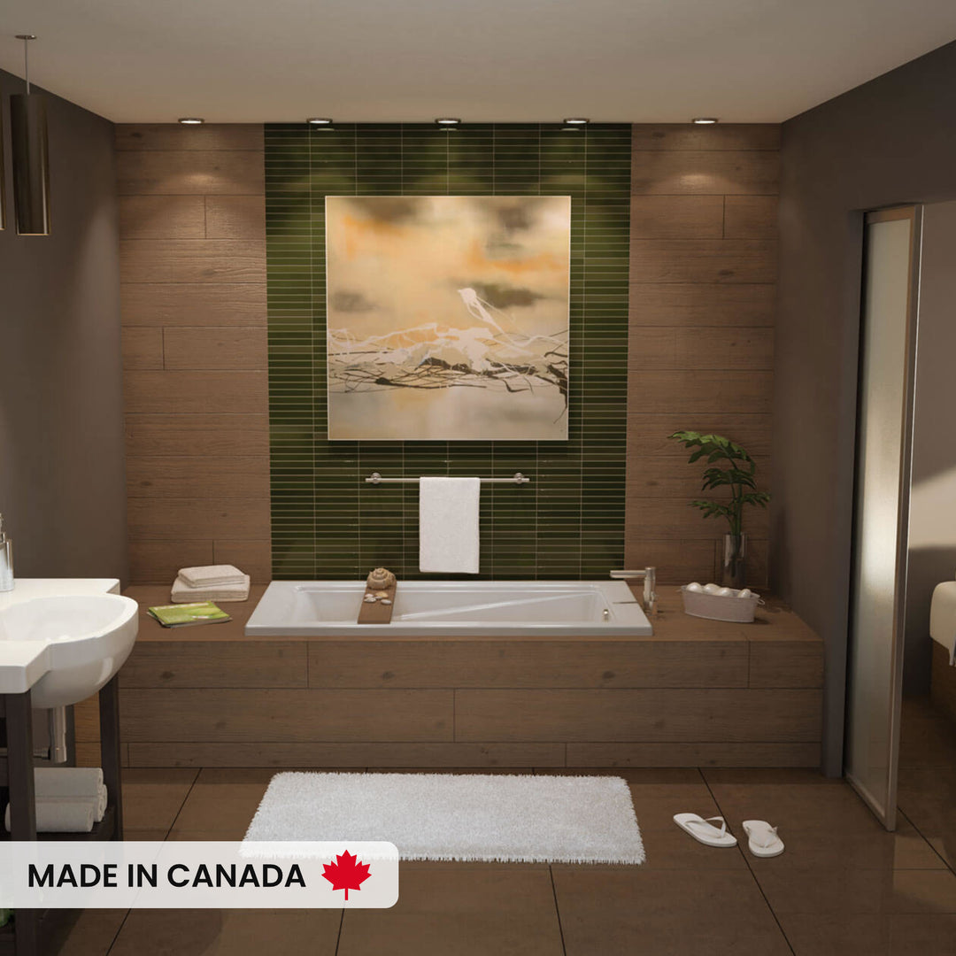 Maax Exhibit 6634 Acrylic Drop-in End Drain Bathtub in White