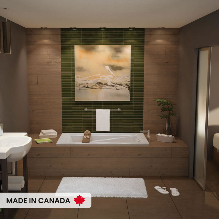 Maax Exhibit 6634 Acrylic Drop-in End Drain Bathtub in White