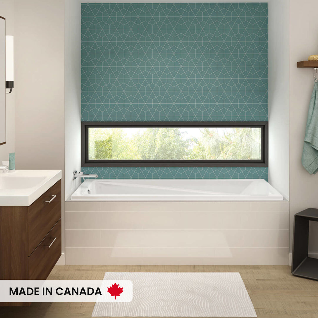 Maax Exhibit 6634 Acrylic Drop-in End Drain Bathtub in White