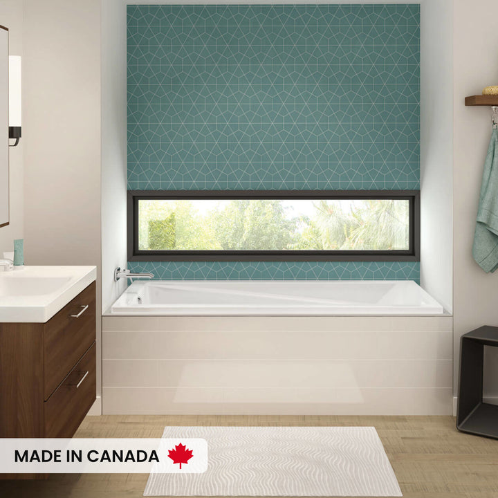 Maax Exhibit 6634 Acrylic Drop-in End Drain Bathtub in White
