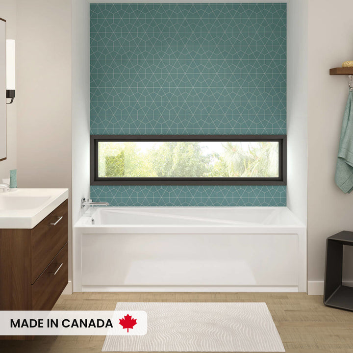 Maax Exhibit 7232 IFS AFR Acrylic Alcove Left-Hand Drain Bathtub in White