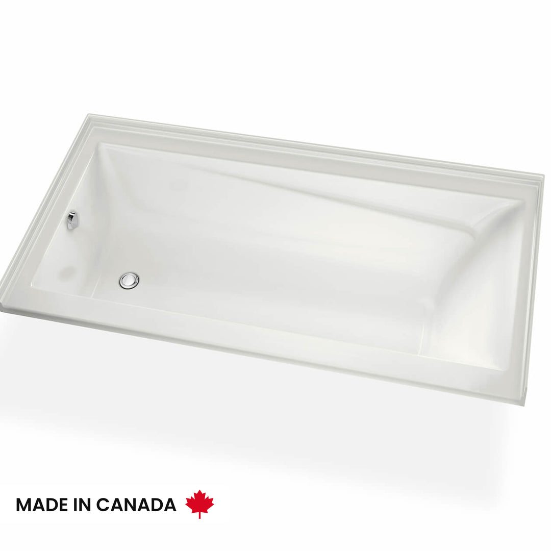 Maax Exhibit 6632 IF DTF Acrylic Alcove Left-Hand Drain Bathtub in White