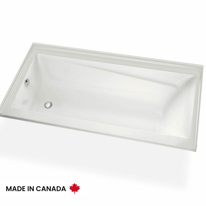 Maax Exhibit 6632 IF DTF Acrylic Alcove Left-Hand Drain Bathtub in White