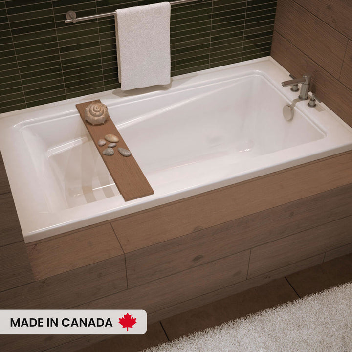 Maax Exhibit 6632 IF DTF Acrylic Alcove Left-Hand Drain Bathtub in White