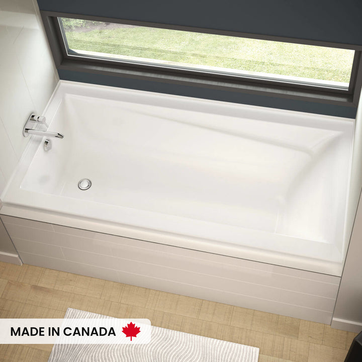 Maax Exhibit 6636 IF DTF Acrylic Alcove Left-Hand Drain Bathtub in White