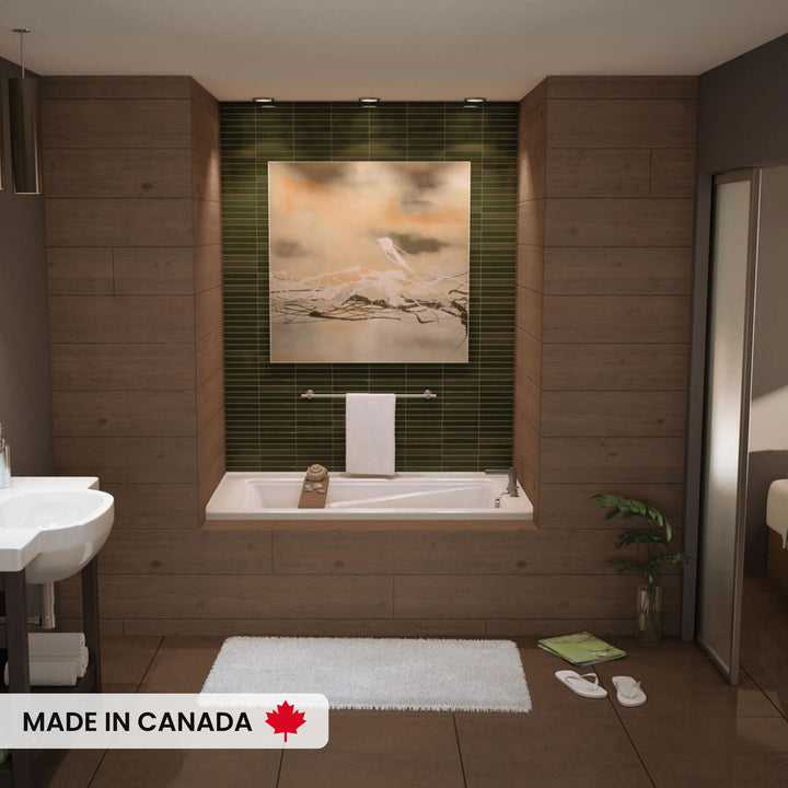 Maax Exhibit 6636 IF DTF Acrylic Alcove Left-Hand Drain Bathtub in White
