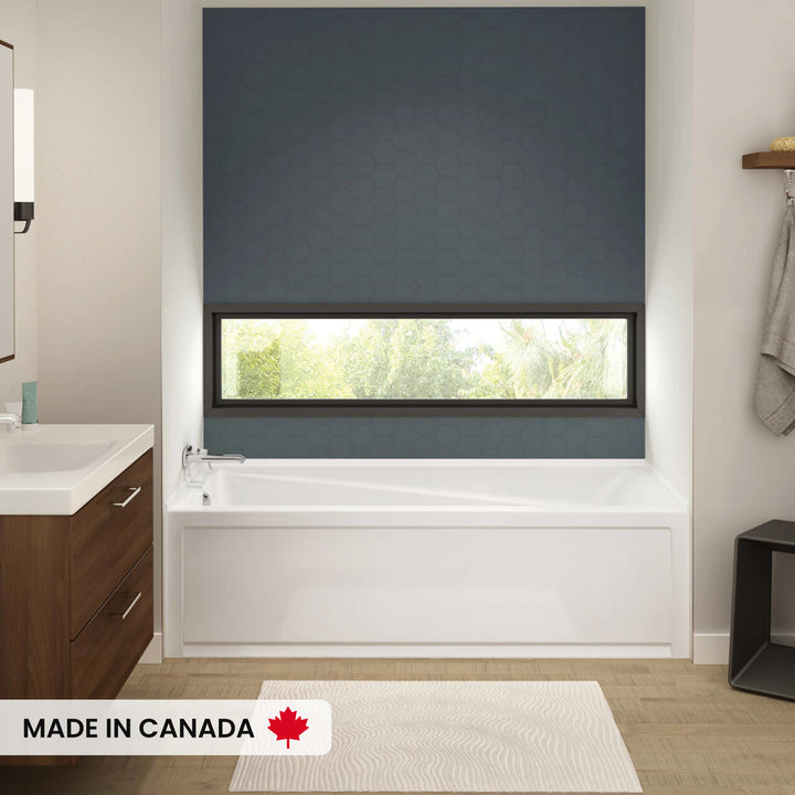 Maax Exhibit 7242 IFS AFR DTF Acrylic Alcove Left-Hand Drain Bathtub in White