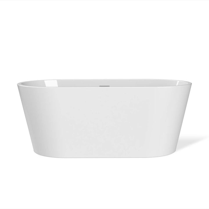 Maax Louie 5829 Acrylic Freestanding Center Drain Bathtub in White with White Skirt