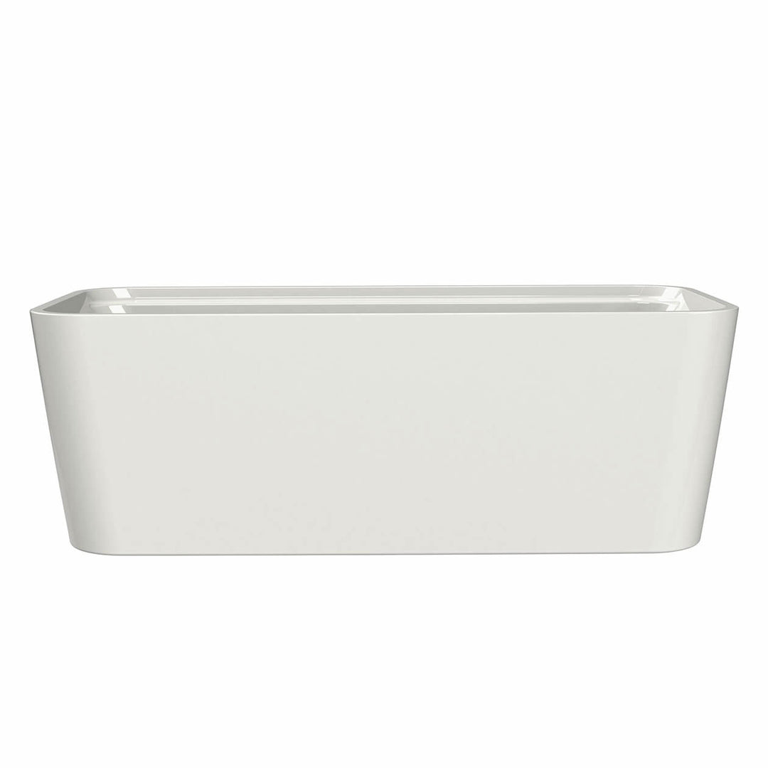 Maax Oberto 6731 Acrylic Freestanding Center Drain Bathtub in White with White Skirt