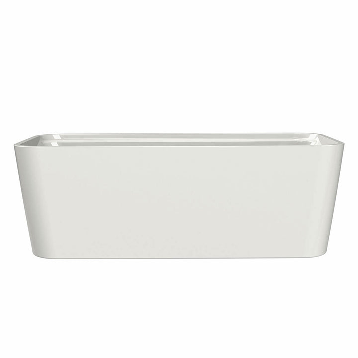 Maax Oberto 6731 Acrylic Freestanding Center Drain Bathtub in White with White Skirt