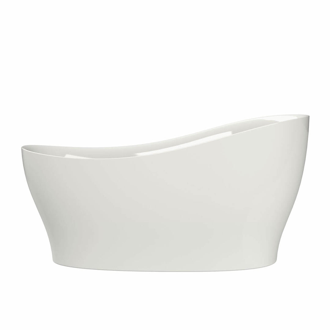 Maax Joan 61 x 32 Acrylic Freestanding End Drain Bathtub in White with White Skirt