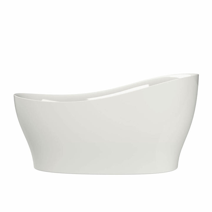 Maax Joan 61 x 32 Acrylic Freestanding End Drain Bathtub in White with White Skirt