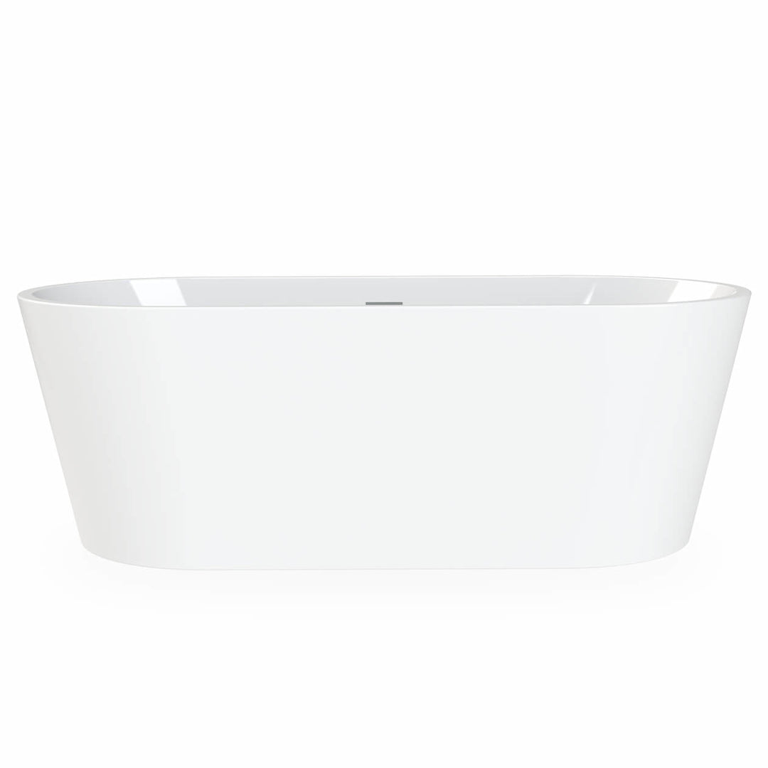 Maax Lorca 6731 Acrylic Freestanding Center Drain Bathtub in White with White Skirt