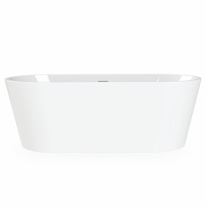 Maax Lorca 6731 Acrylic Freestanding Center Drain Bathtub in White with White Skirt
