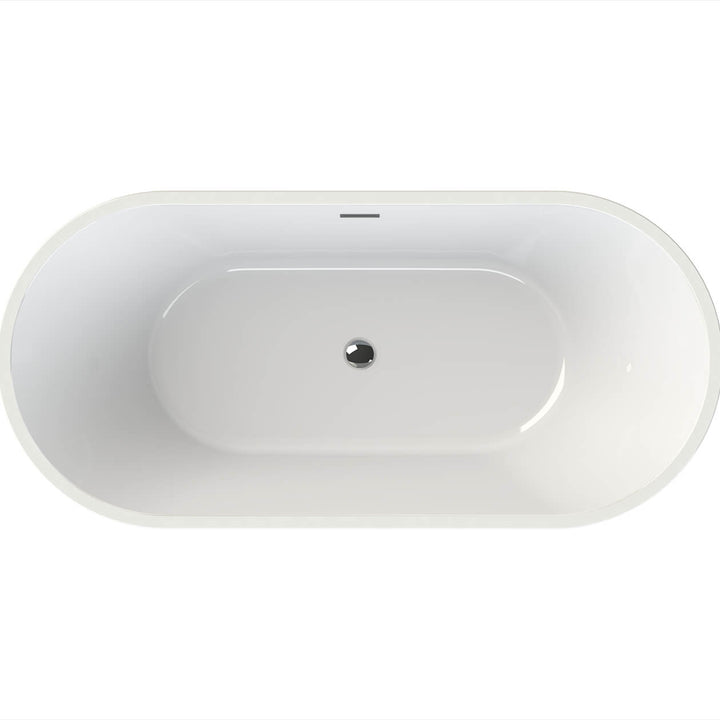 Maax Lorca 6731 Acrylic Freestanding Center Drain Bathtub in White with White Skirt