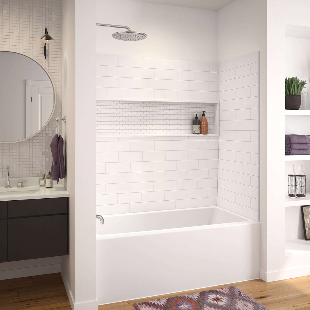 Maax Nomad 6030 AcrylX Alcove Left-Hand Drain Bathtub in White