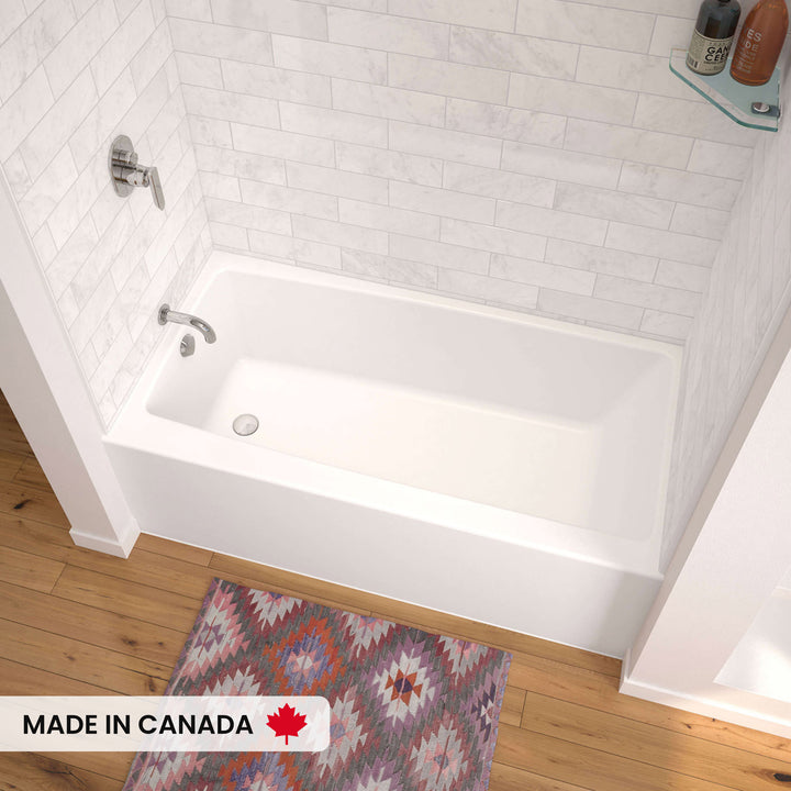 Maax Nomad 6032 AcrylX Alcove Left-Hand Drain Bathtub in White