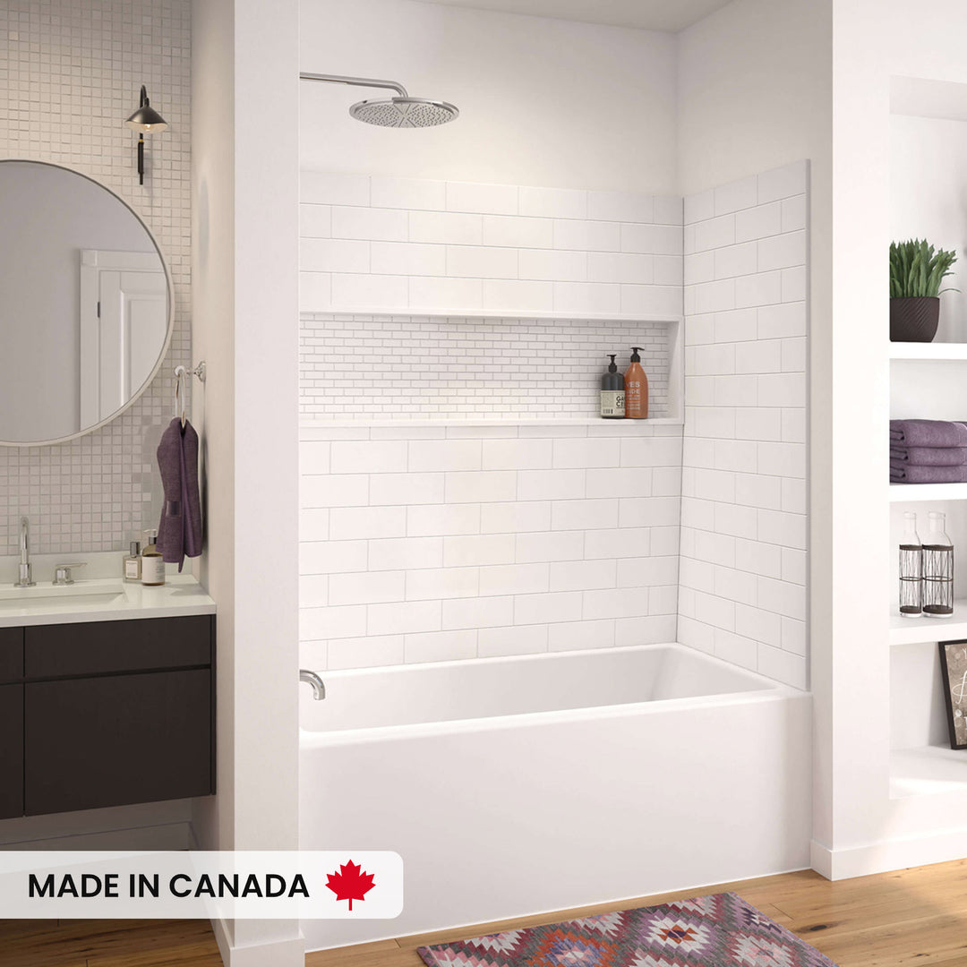 Maax Nomad 6032 AcrylX Alcove Left-Hand Drain Bathtub in White