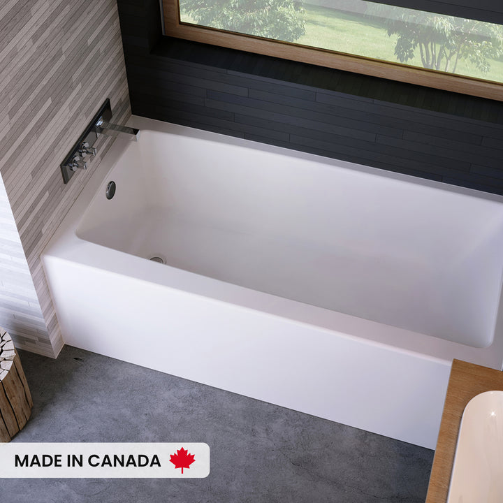 Maax Mackenzie 6032 AcrylX Alcove Left-Hand Drain Bathtub in White