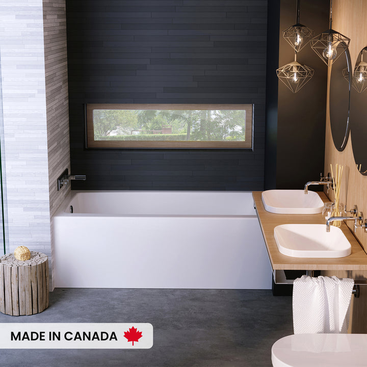 Maax Mackenzie 6032 AcrylX Alcove Left-Hand Drain Bathtub in White