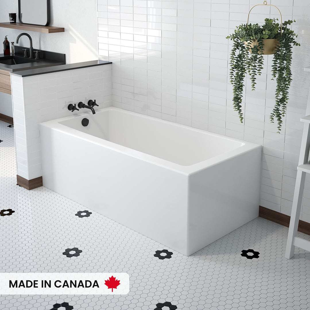 Maax Mackenzie Corner 6030 AcrylX Corner Left-Hand Drain Bathtub in White