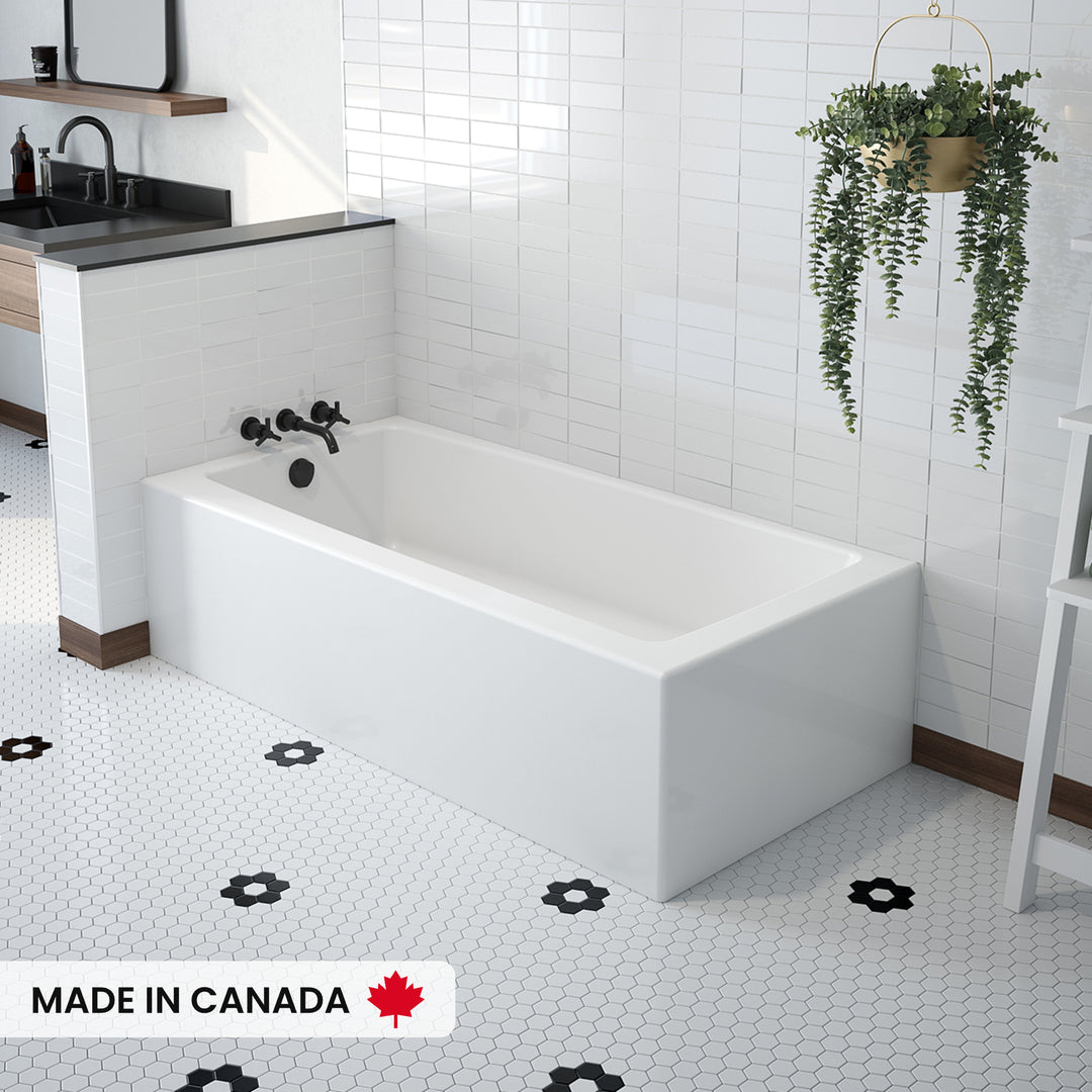 Maax Mackenzie Corner Access 6030 AcrylX Corner Left-Hand Drain Bathtub in White