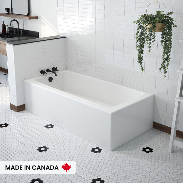 Maax Mackenzie Corner Access 6030 AcrylX Corner Left-Hand Drain Bathtub in White